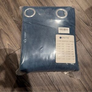 SNITIE Navy Blue Velvet Curtains with Back Tab and Rod Pocket Thermal Insulated
